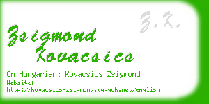 zsigmond kovacsics business card